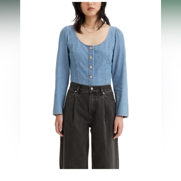 Levi's Tops - Levi's Women's Daryn Corset Long Sleeve Blouse size L
